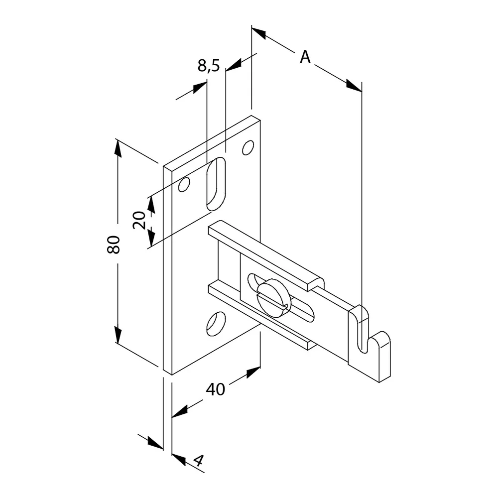 Zubehör Wandkonsole Antikalkbeschichtung 1 mit Schalldämmteil Länge40-55 weiß RAL 9016