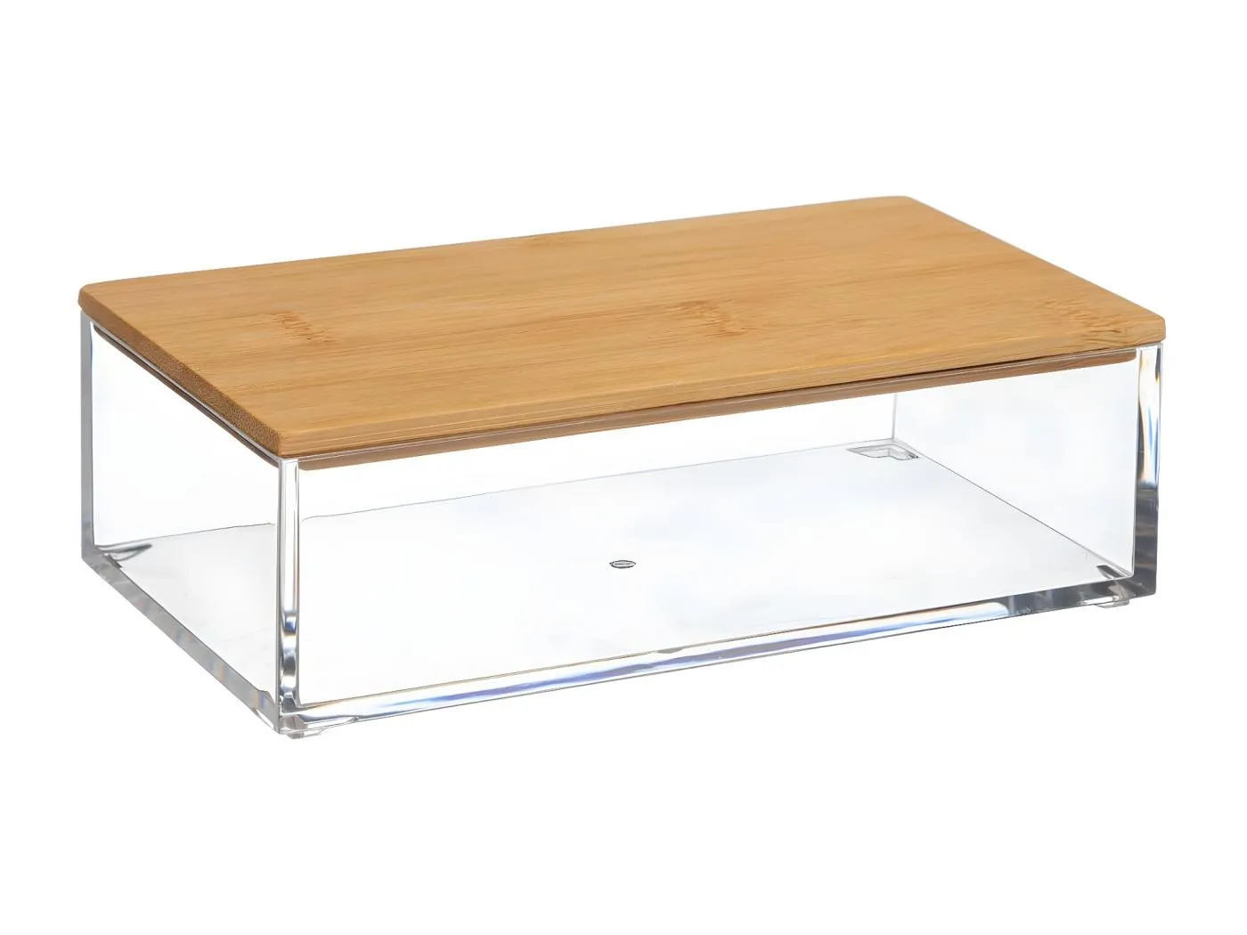 Rechteckiger Küchenbehälter mit Bambusdeckel 16x9,6x h5,1 cm