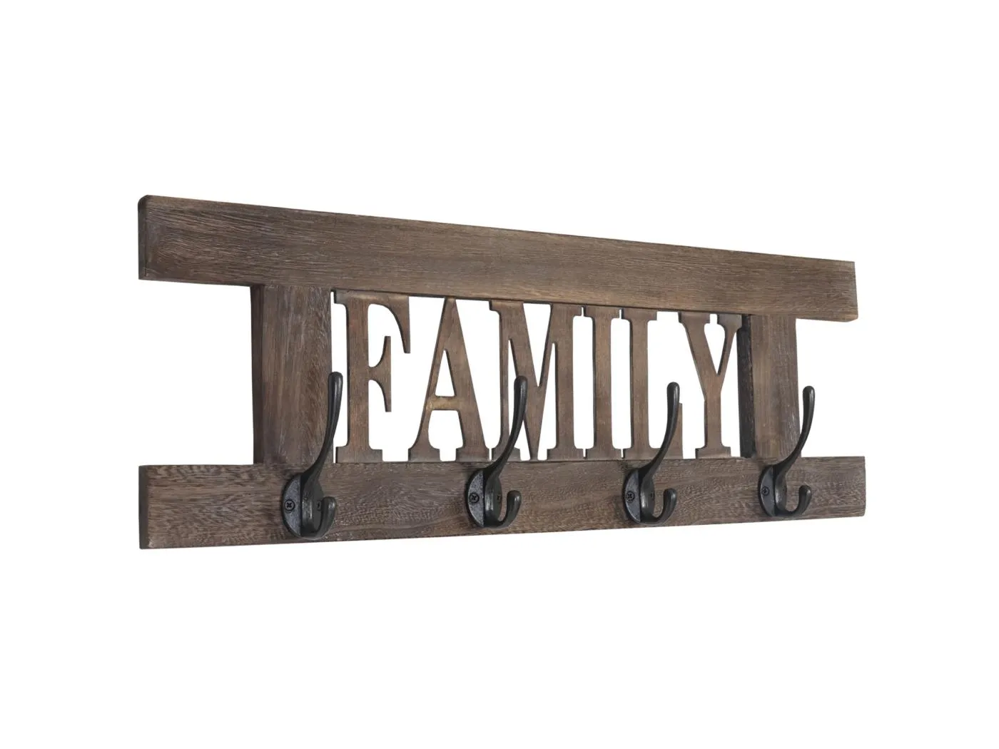 Wandgarderobe MCW-C60 Family Shabby-Look, Braun, shabby