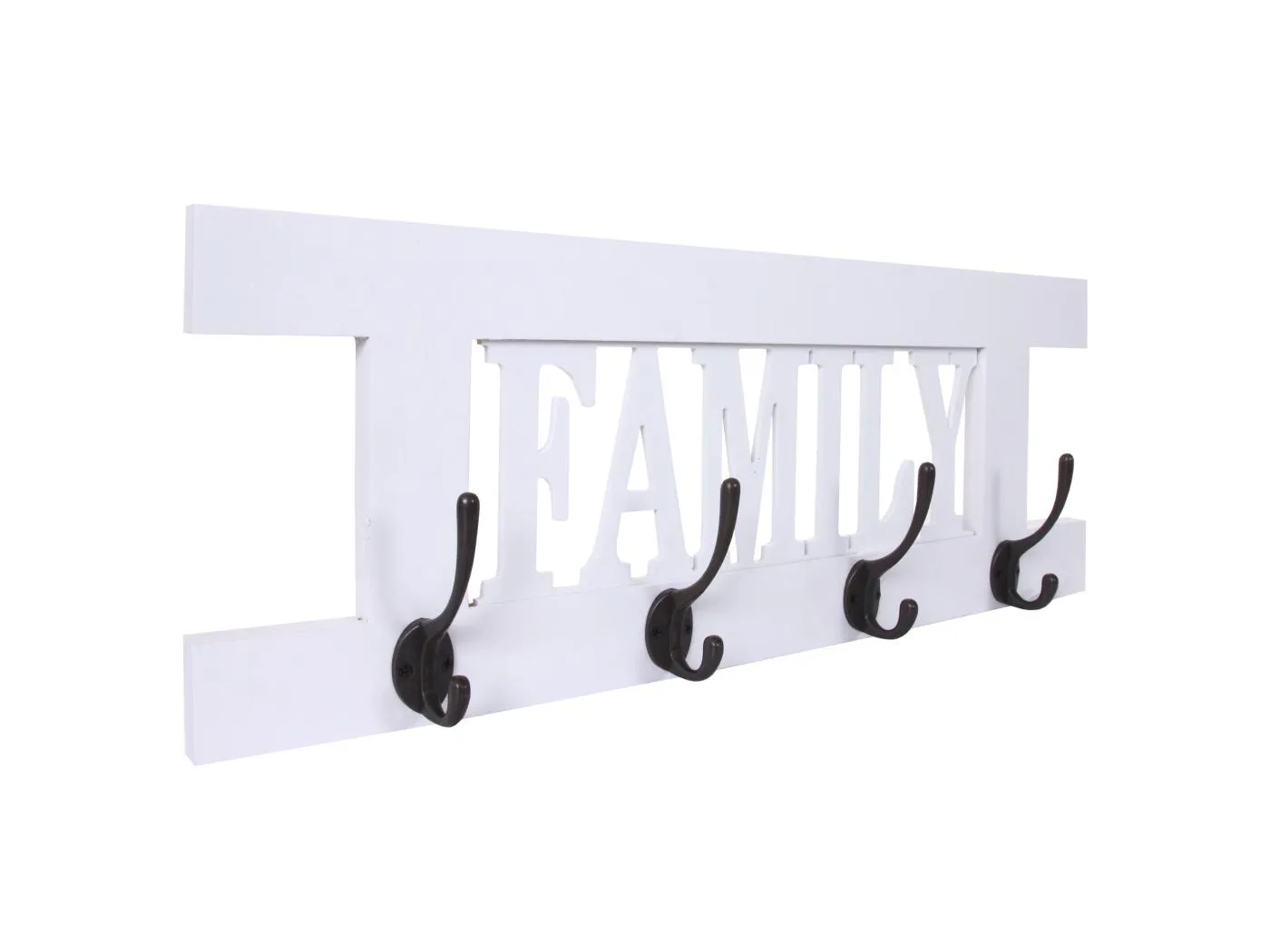 Wandgarderobe MCW-C60 Family Shabby-Look, Weiß lackiert