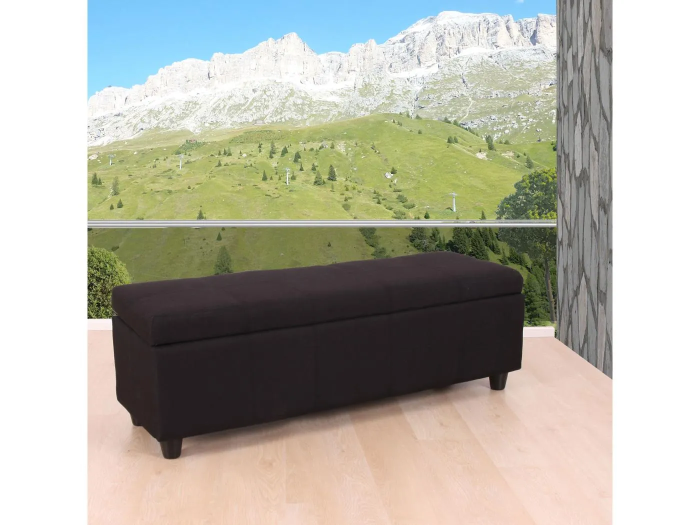 Aufbewahrungs-Truhe Kriens, Schwarz