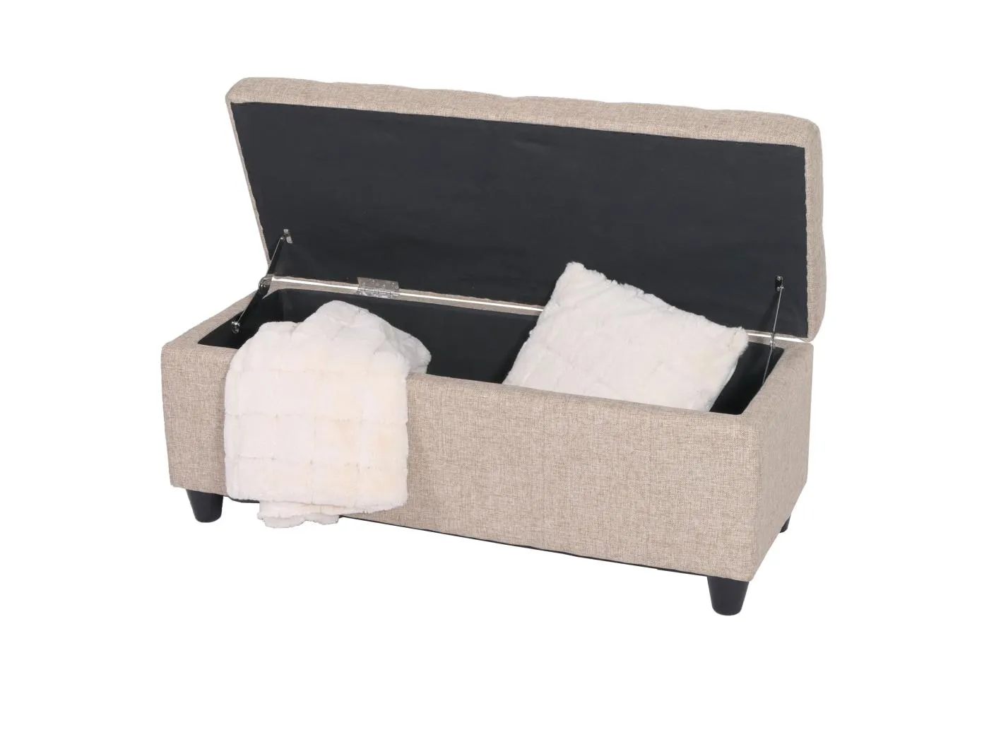 Aufbewahrungs-Truhe Kriens, Beige