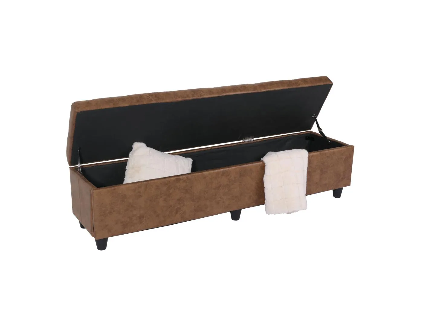 Aufbewahrungs-Truhe Kriens XXL, Wildlederimitat