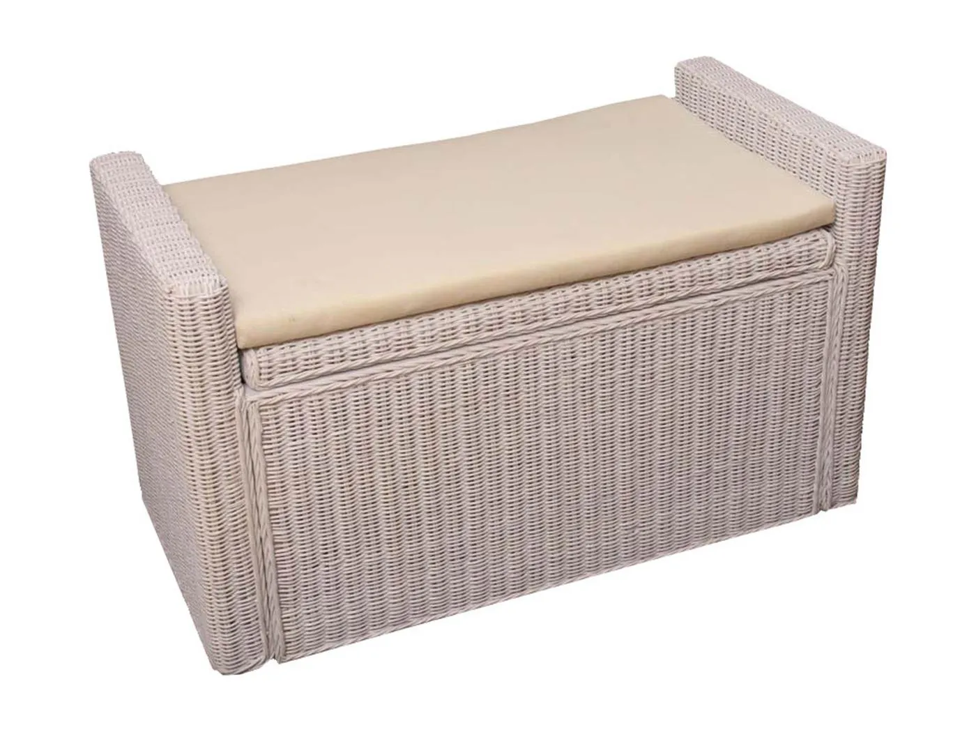 Aufbewahrungstruhe Genua Rattan, Weiß