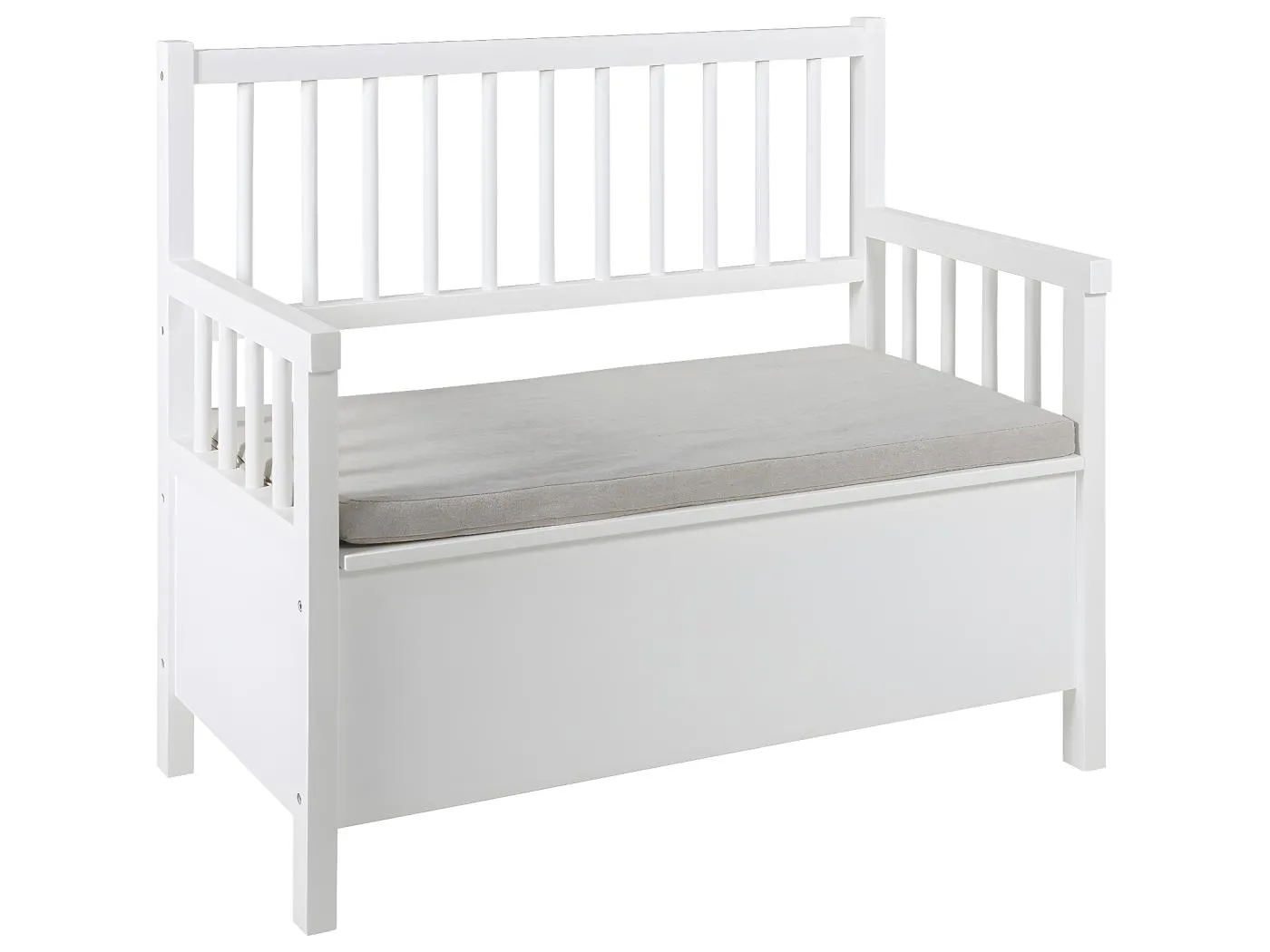 Aster Sitzbank mit Kissen weiß, beige.