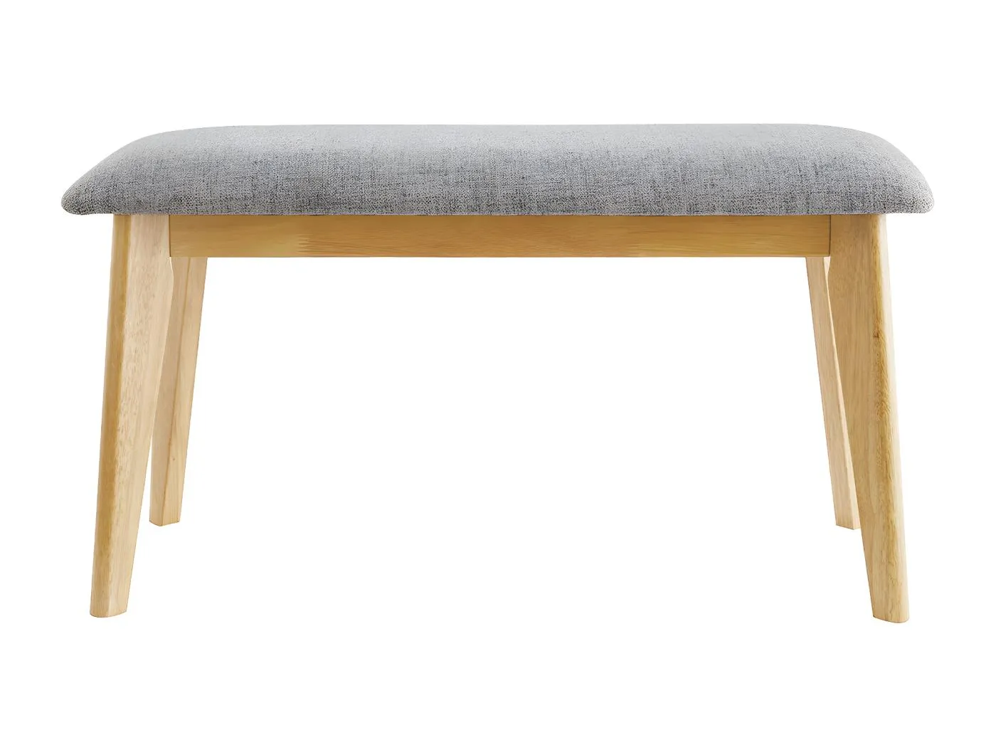 Bank aus Hevea-Holz und hellgrauem Stoff ELION