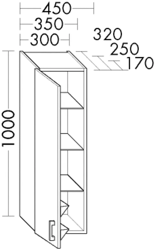 burgbad Hängeschrank „Sys30“ 340 × 1000 × 210 mm in Weiß Hochglanz