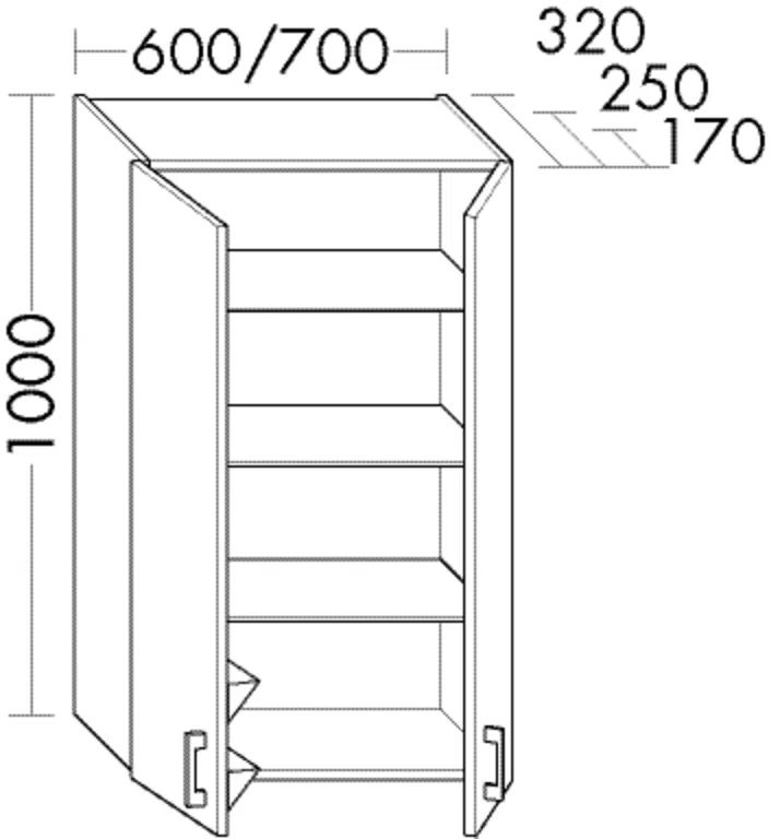burgbad Hängeschrank „Sys30“ 640 × 1000 × 210 mm in Weiß Hochglanz