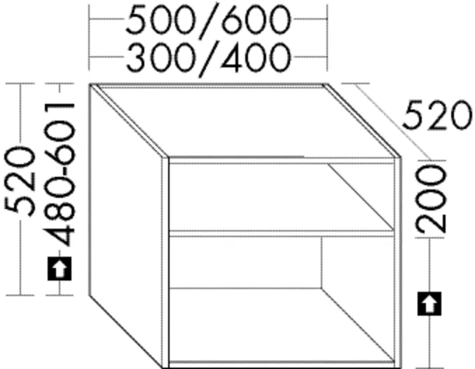 burgbad Hochschrank „Sys30“ 340 × 520 × 560 mm in Dunkelgrau Solid Matt