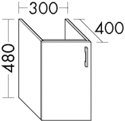 burgbad Hochschrank „Sys30“ 340 × 480 × 440 mm in Weiß Hochglanz