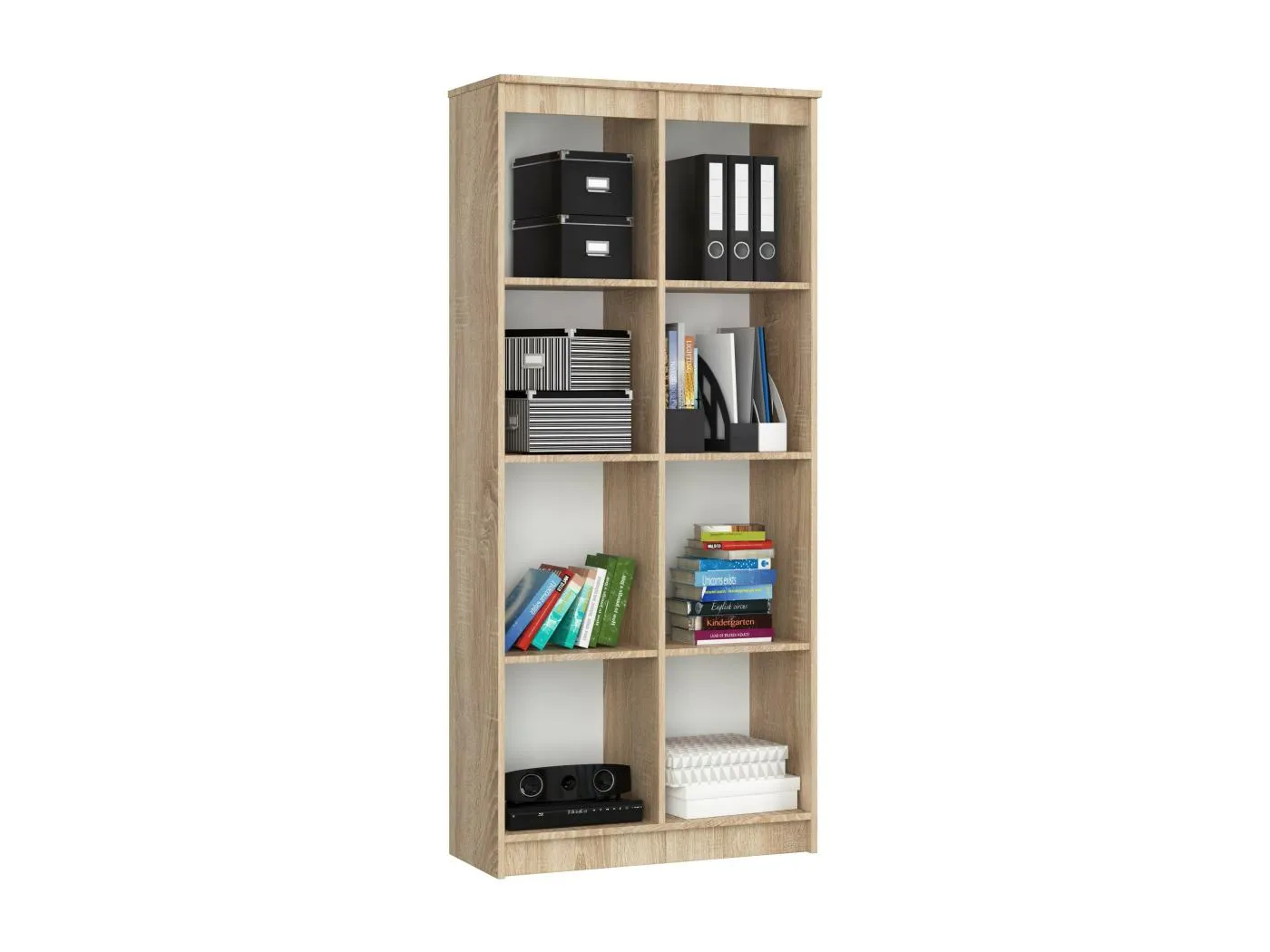 Büroregal AKORD R80 Büro-Bücherregal Sonoma-Eiche 80 cm 8 Ebenen B80 x H180 x T35 cm