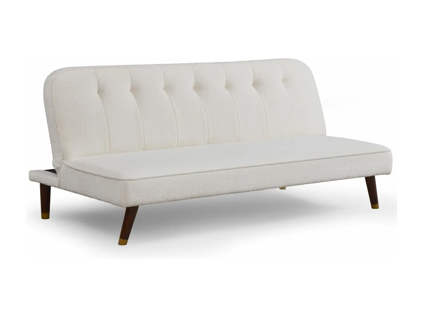 Schlafsofa Olympia Seattle aus Bouclé-Creme 180cm - Modern und Bequem