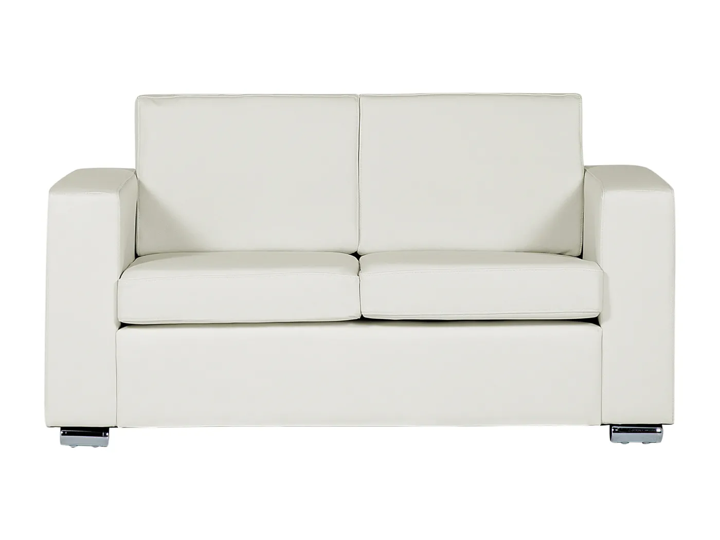 Klassisches Sofa Echtleder 2-Sitzer weiß Helsinki