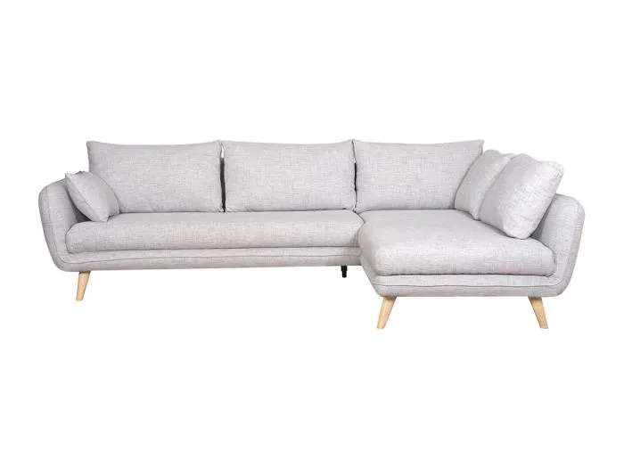5-Sitzer skandinavisches Ecksofa hellgrau CREEP