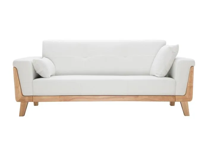 Design-Sofa 3 Plätze Altweiß Holzbeine FJORD