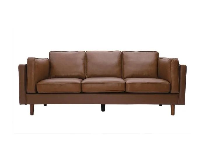 3-Sitzer-Sofa aus braunem Leder BRADLEY - Büffelleder