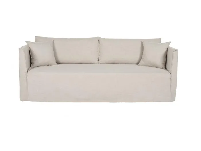 4-5-Sitzer-Sofa mit abnehmbarem Bezug aus beigem Stoff ADELE