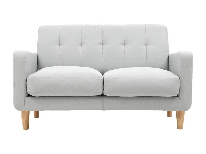 Design-Sofa skandinavisch hellgrauer Stoff 2-Sitzer LUNA