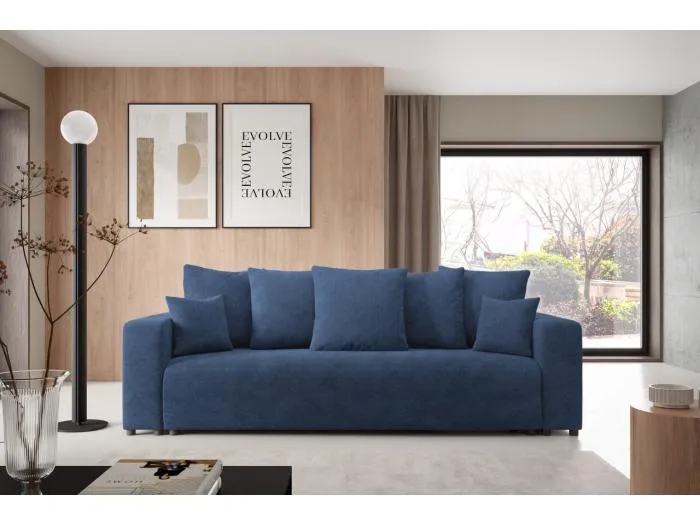 Schlafsofa mit Bettkasten EVORA Blau