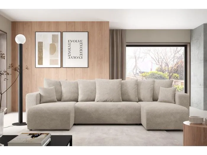 Ecksofa mit Schlaffunktion EVORA U Beige