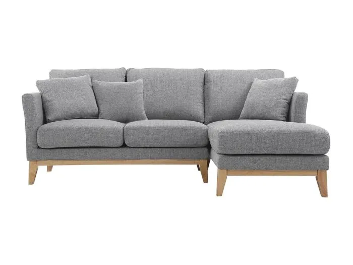 Ecksofa rechts skandinavisch Hellgrau OSLO