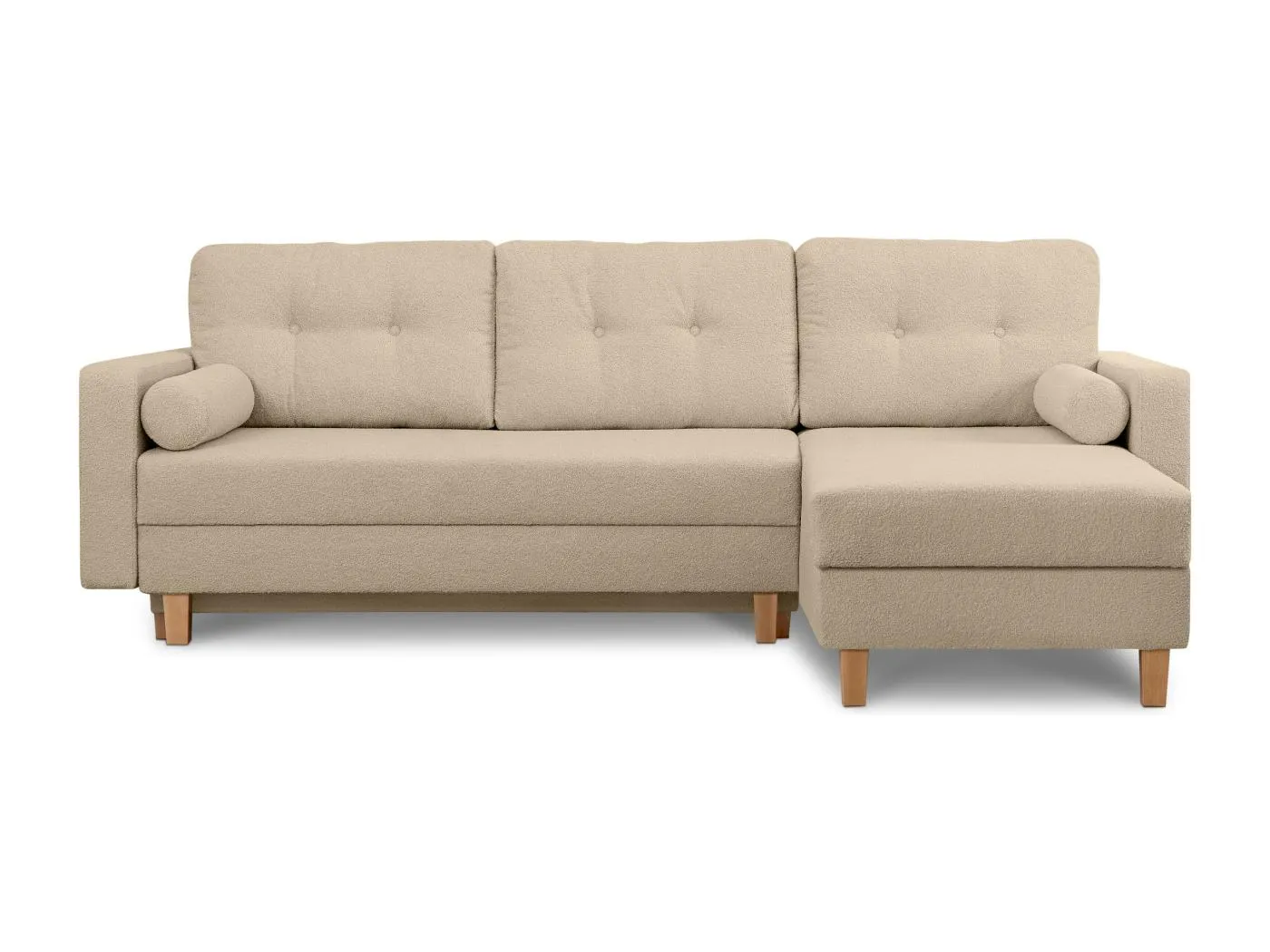 Universal-Ecksofa mit Ottomane ERISO - 3-Sitzer - Ecru