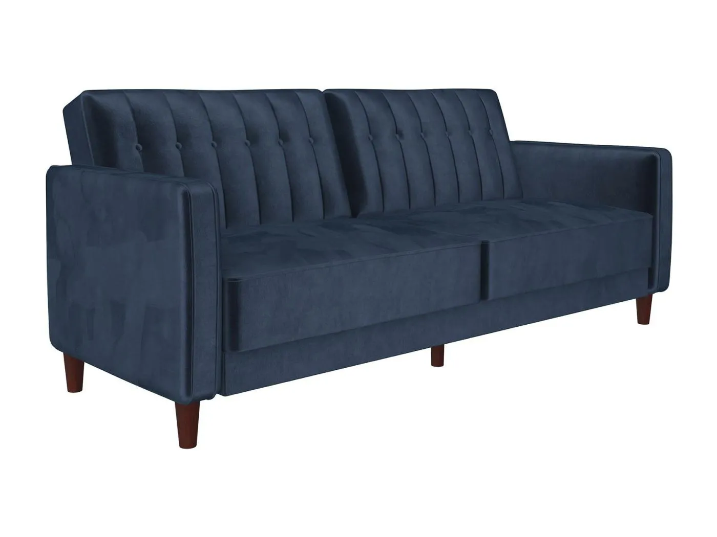 Pin Tufted | Schlafsofa 3-Sitzer aus Samt Blau