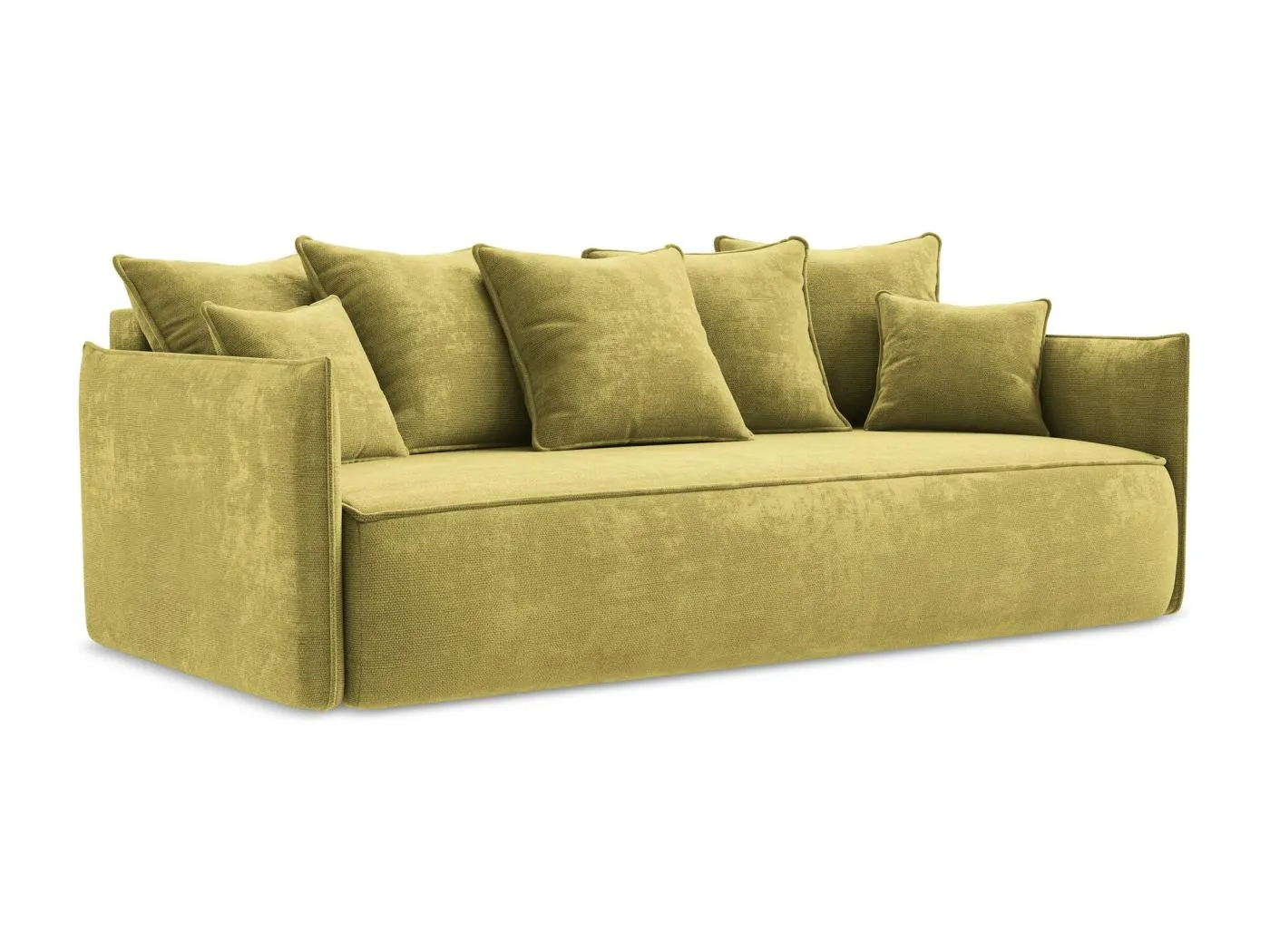 3-Sitzer Sofa mit Schlaffunktion - - Chenille - Limettengrün - HULA