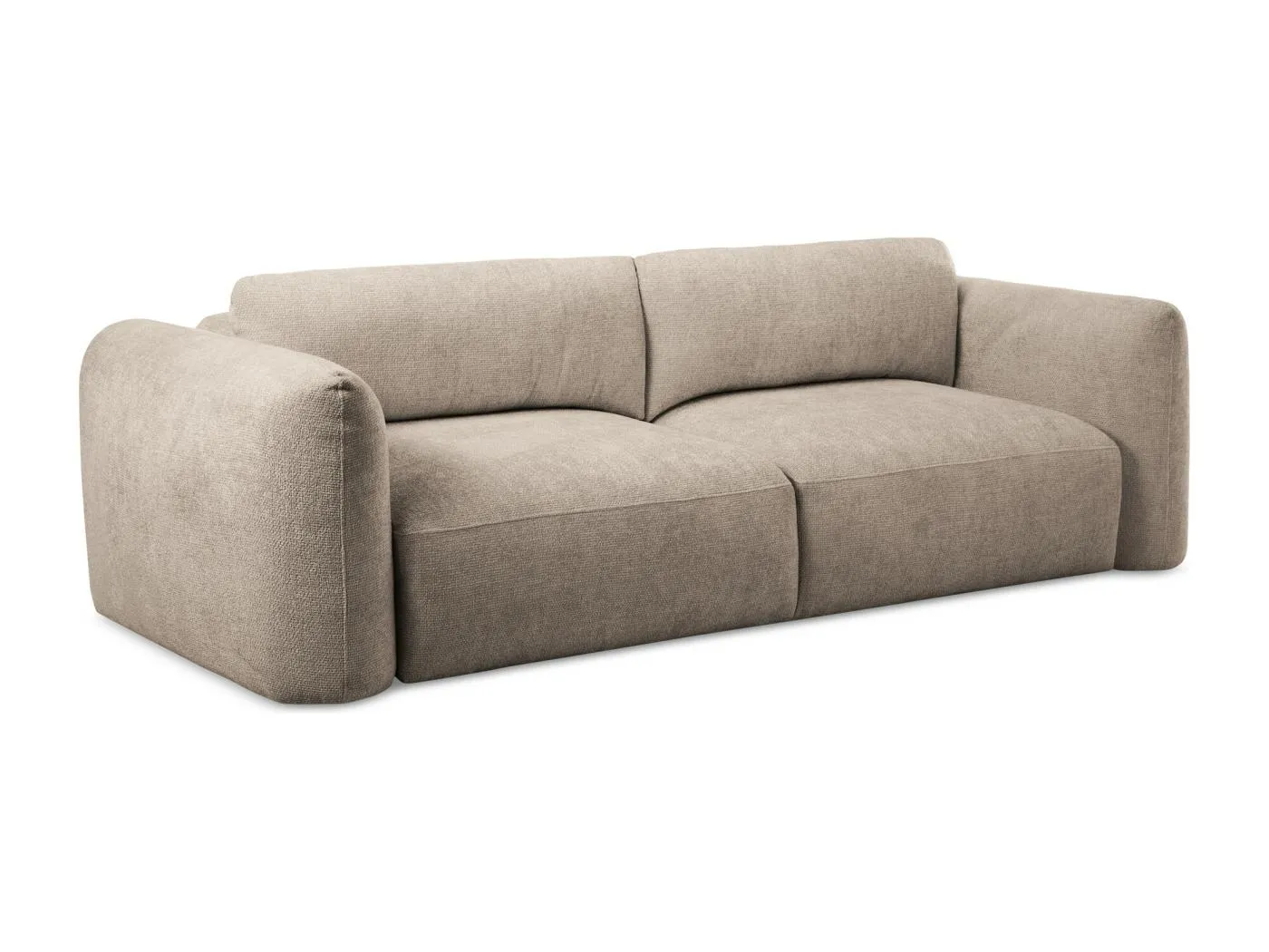 3-Sitzer Sofa mit Schlaffunktion - - Chenille - Dunkelbeige - MELE