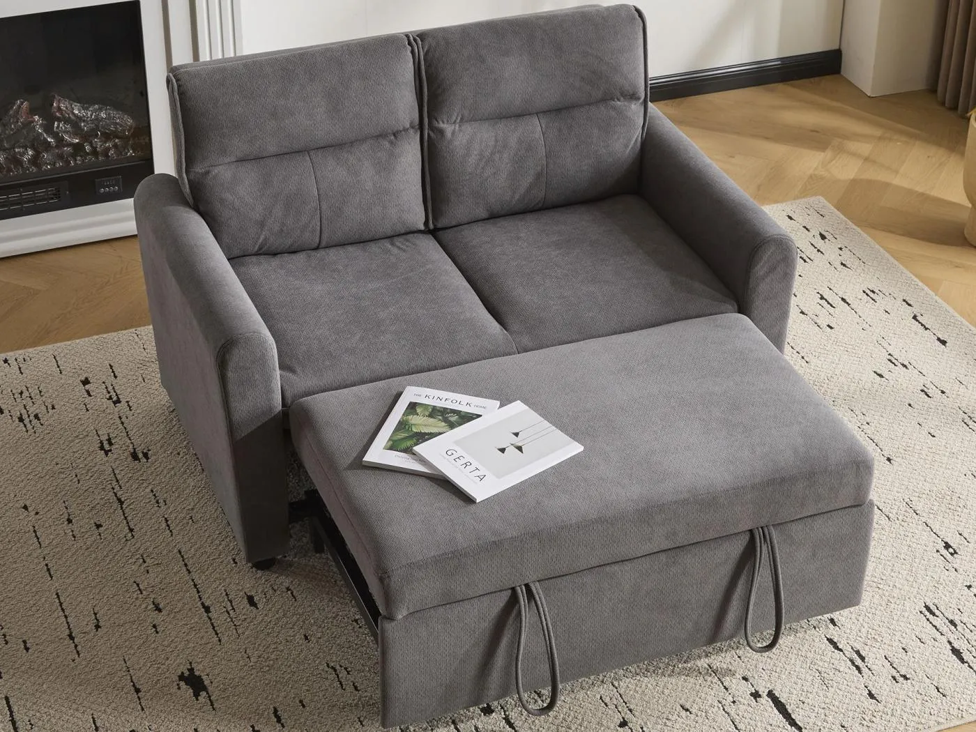 Modernes 2-Sitzer Sofa - klappbar - mit Nestfunktion - grau