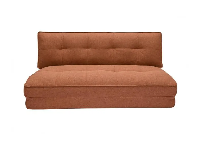 Zweiplätziger Schlafsessel aus terrakottafarbenem Stoff SALLY