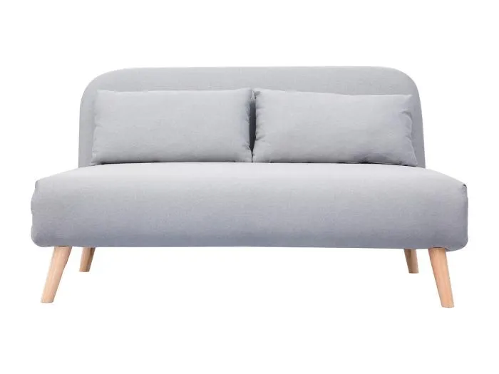 Umwandelbarer 2-Sitzer AMIKO aus hellgrauem Gewebe