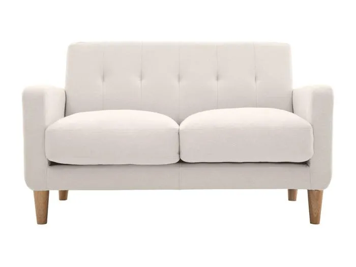 Design-Sofa skandinavisch naturfarbener Stoff 2-Sitzer LUNA