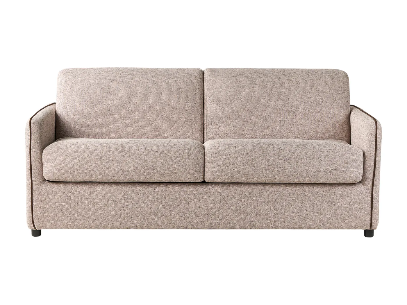 2-Sitzer Schlafsofa Stoffbezug helles Braun Lattenrost Matratze 142x188 cm Ishoj
