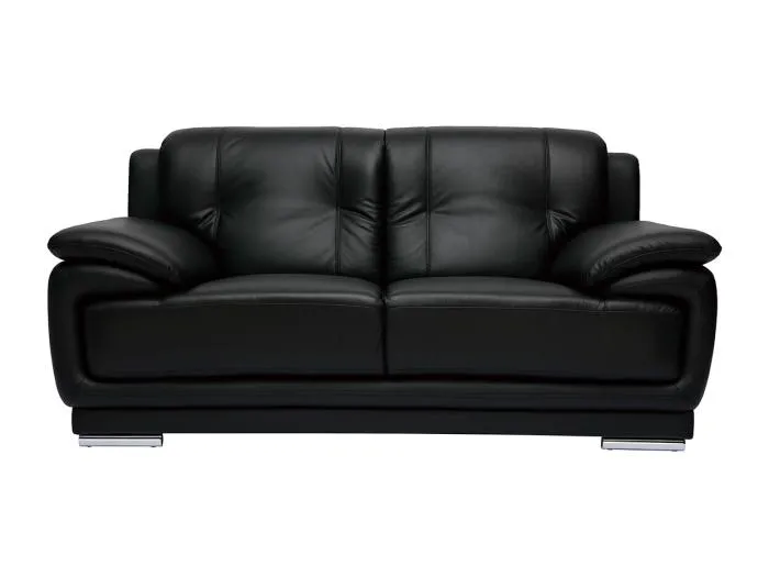 Design-Ledersofa schwarz zwei Plätze Büffelleder TAMARA