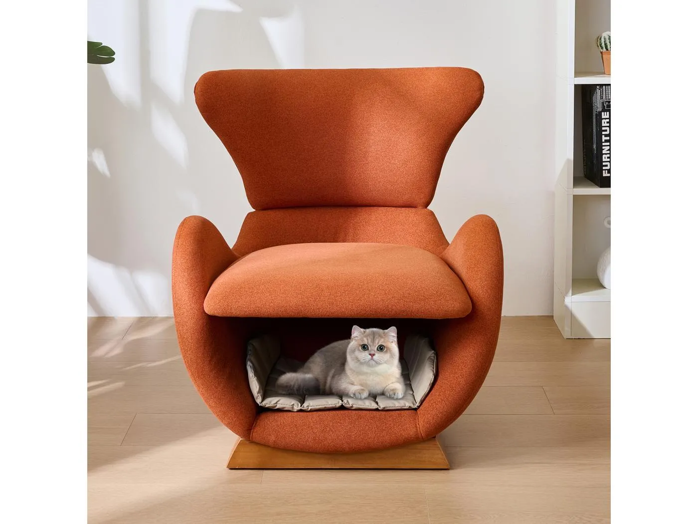 Einzelsofa – 66 x 55 x 76 cm – haustierfreundlicher Loungesessel – Holz – Rot