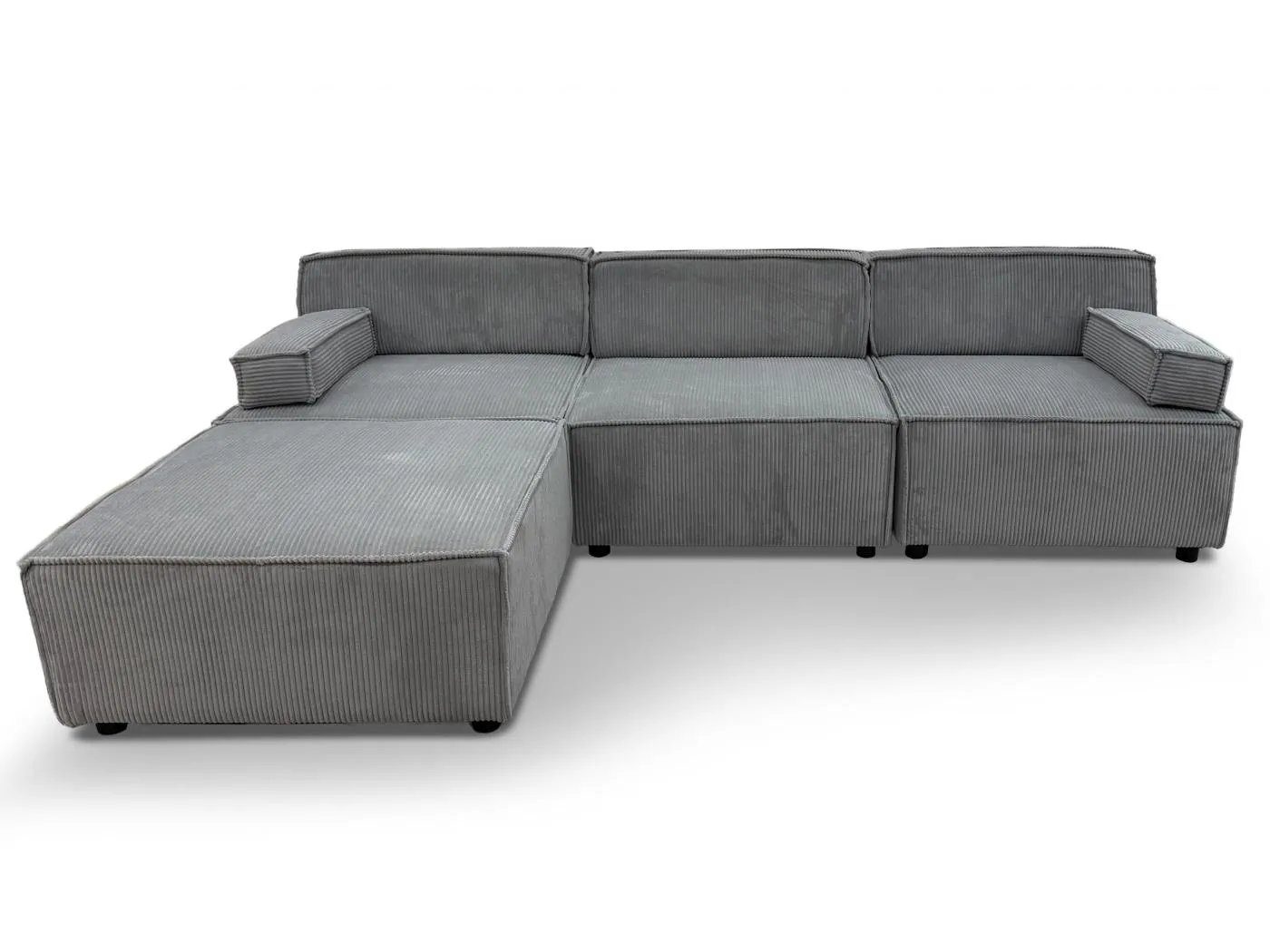 Canapé modulable Benoit Velours côtelé Gris