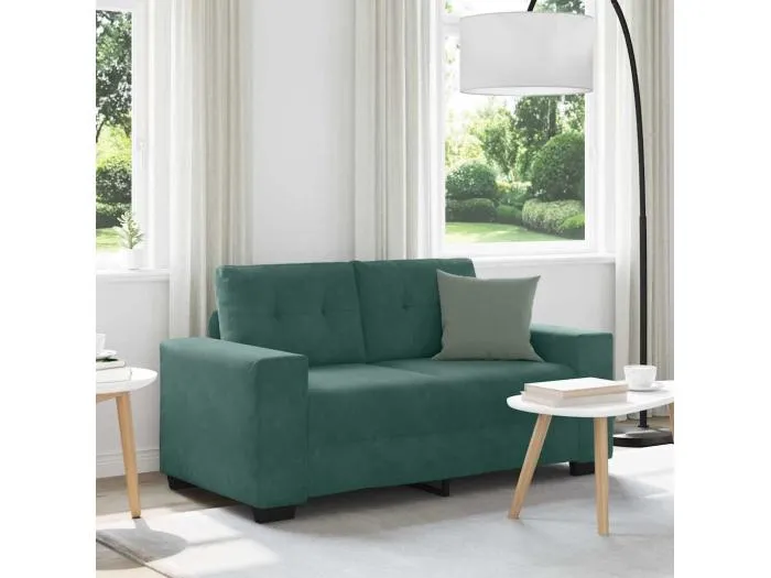 Zweisitzer-Sofa Dunkelgrün 120 cm Samt