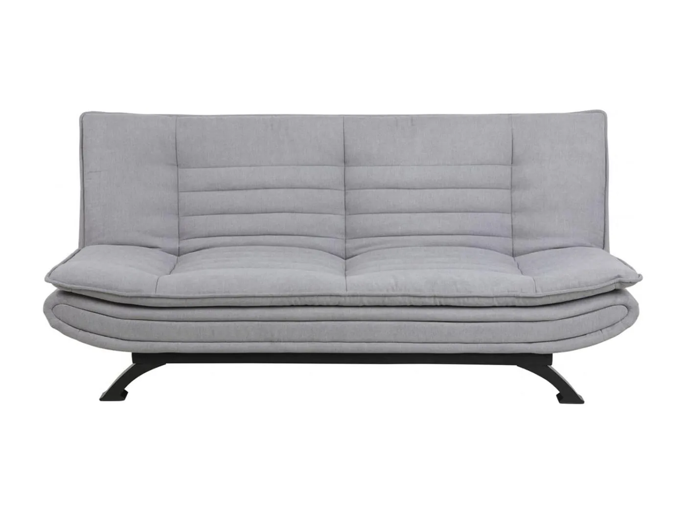 Fanny Schlafsofa in hellgrau mit schwarzen Gestell.