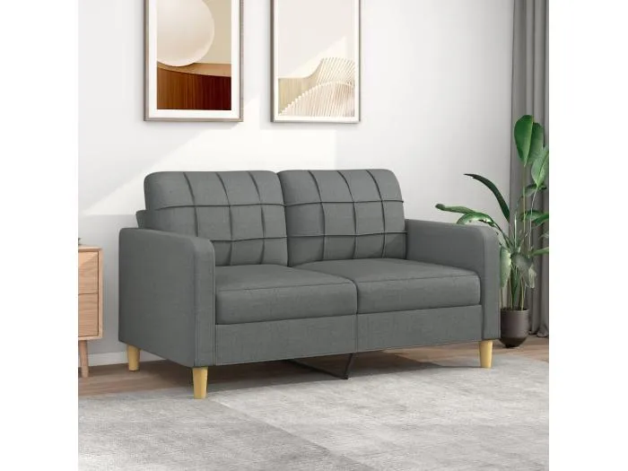 2-Sitzer-Sofa | Wohnzimmersofa Dunkelgrau 140 cm Stoff -gkd699272