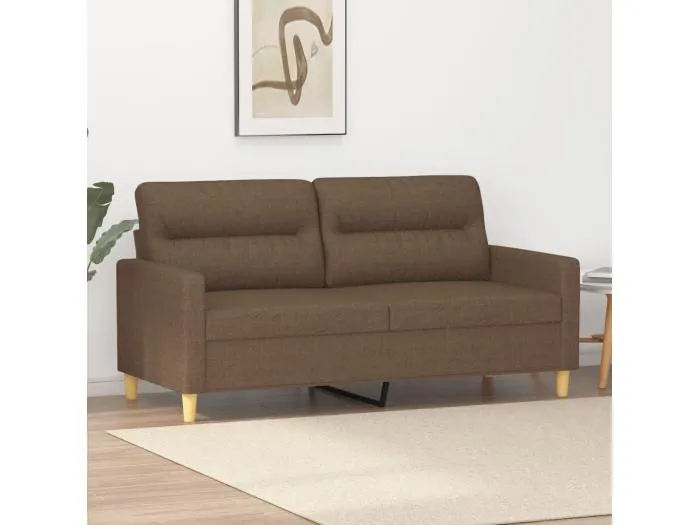 2-Sitzer-Sofa | Wohnzimmersofa Braun 140 cm Stoff -gkd746609
