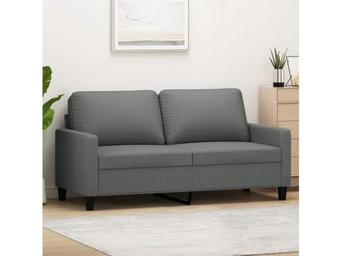 2-Sitzer-Sofa | Wohnzimmersofa Dunkelgrau 140 cm Stoff -gkd325810
