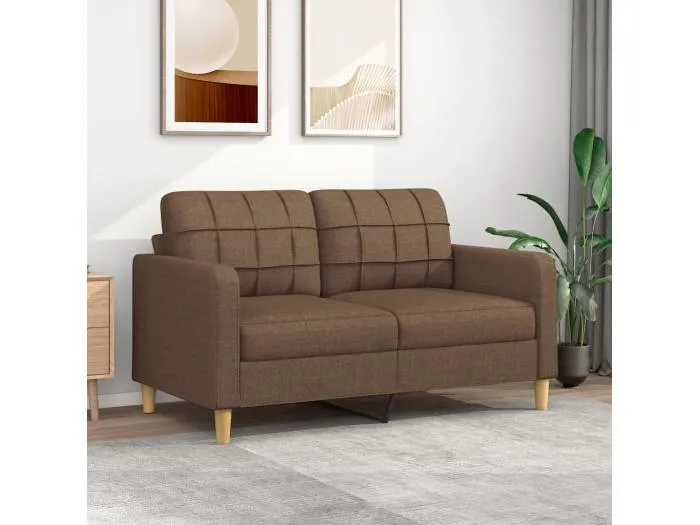 2-Sitzer-Sofa | Wohnzimmersofa Braun 140 cm Stoff -gkd334201