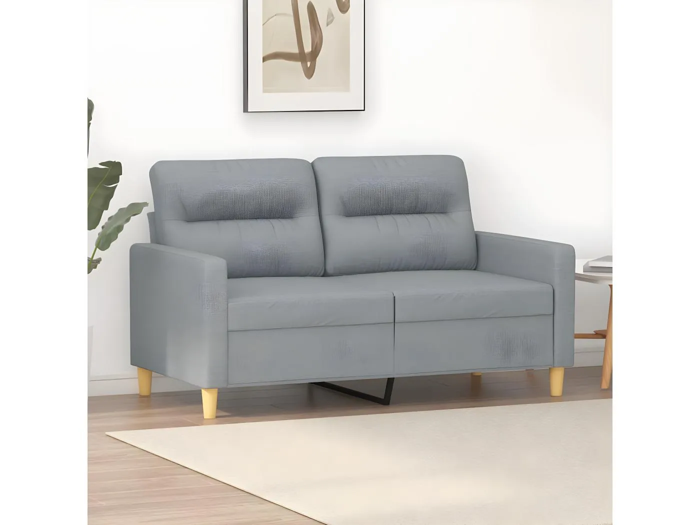 2-Sitzer-Sofa | Wohnzimmersofa Hellgrau 120 cm Stoff -gkd168533