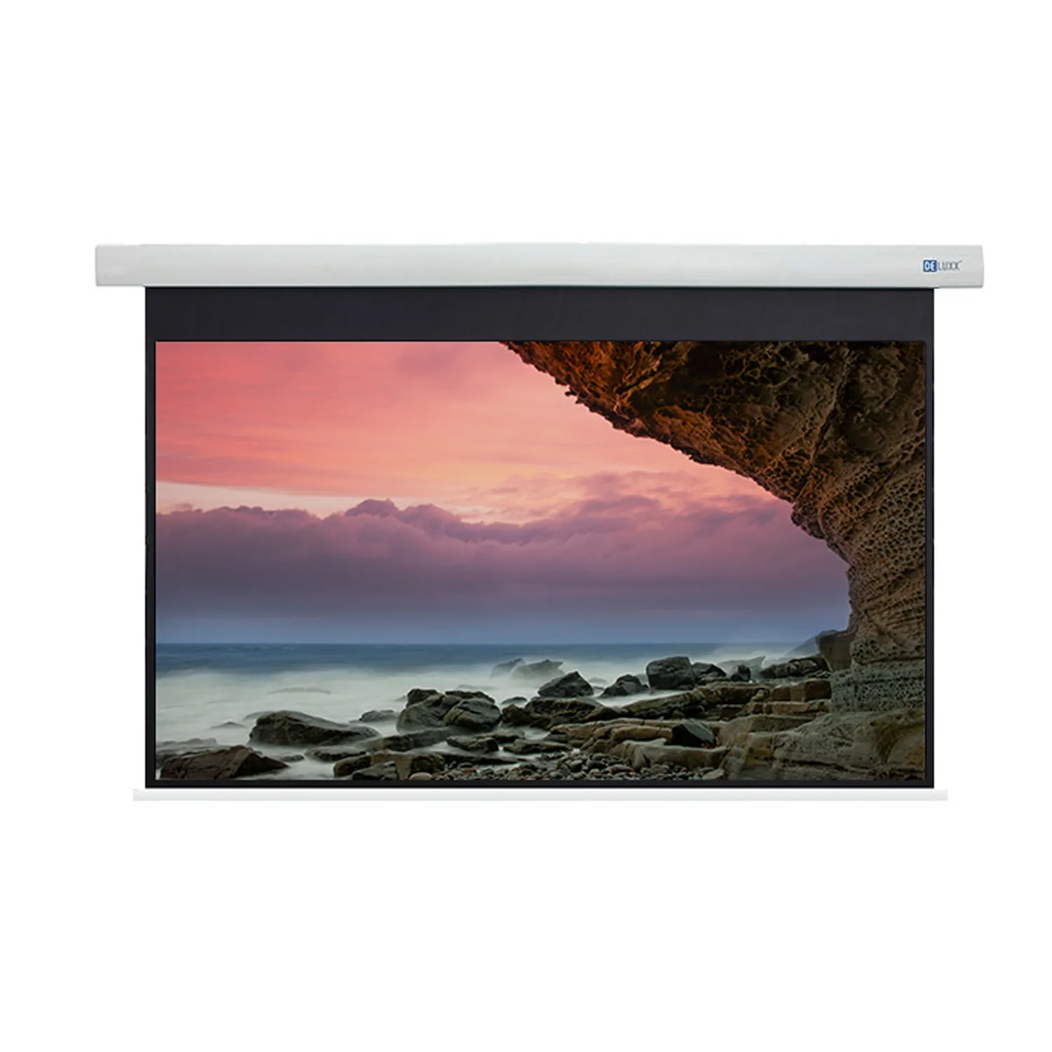 DELUXX Cinema Motorleinwand 354 x 199cm, 160" - 4K Fibre MWHT