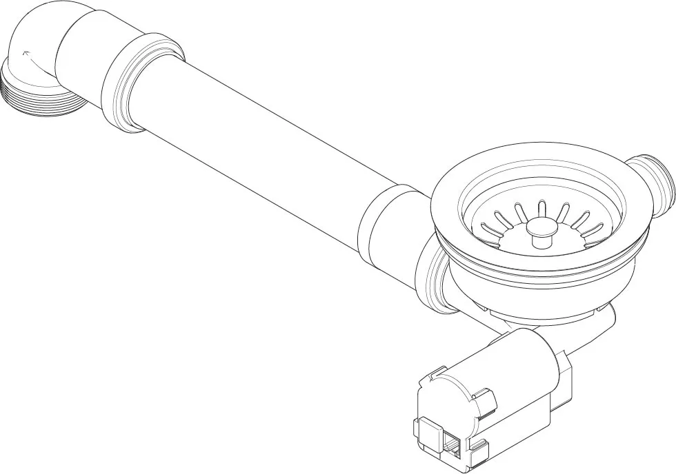 Ablaufgarnitur für Spültisch Excenterventil elektronisch ERSATZTEILE Edelstahl 04110105600