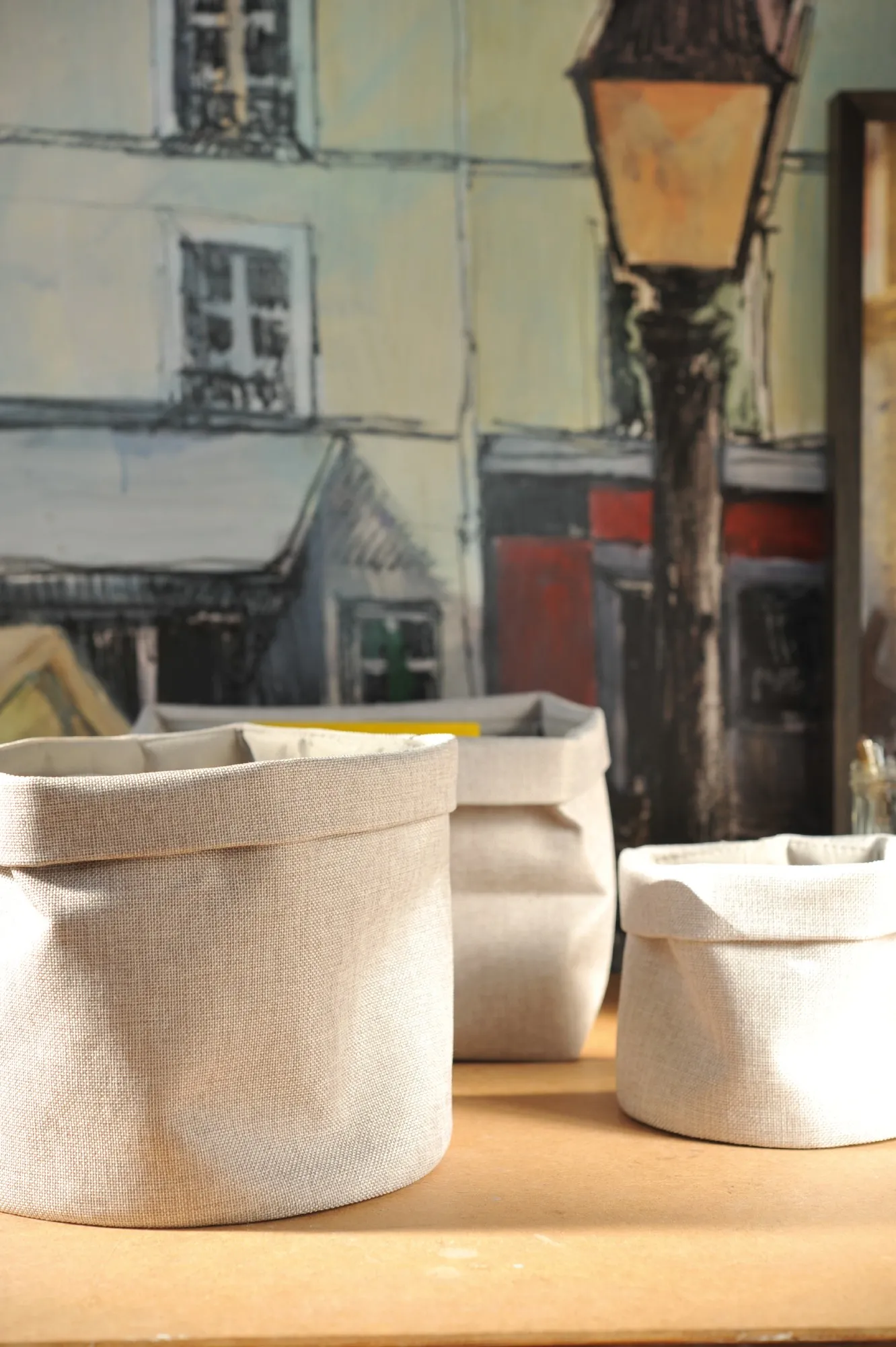 3er Set Korb 'Picardie' rund, grau