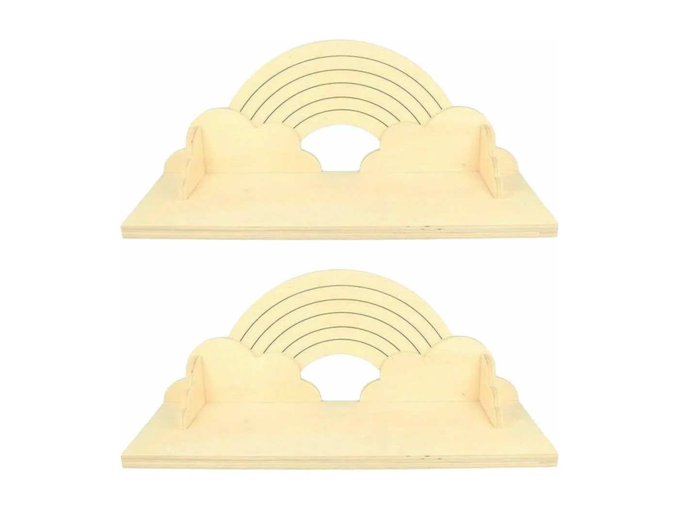 2 RegenbogenHolzregale 40 cm