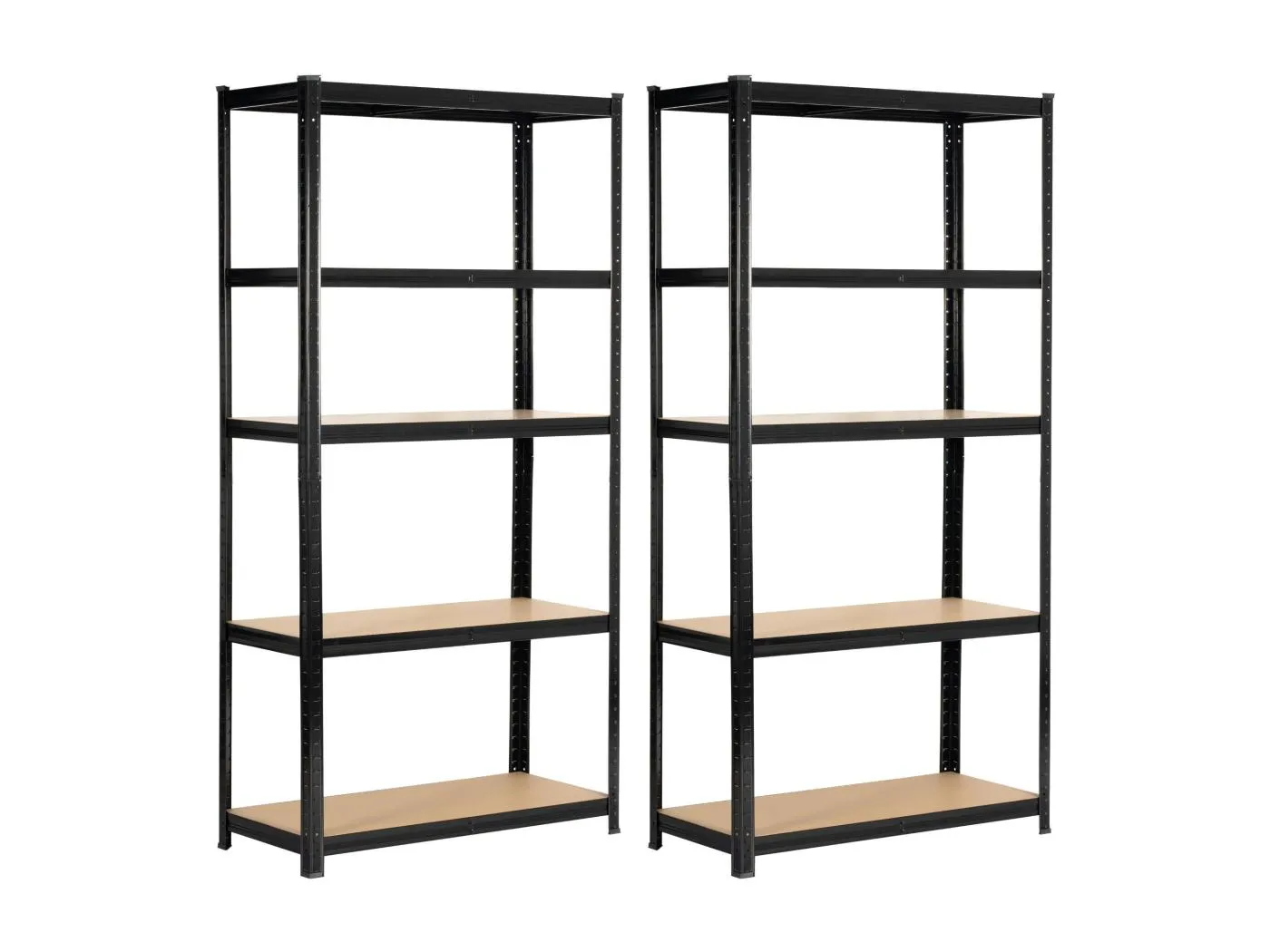 2er Set Schwerlastregal Schwarz 80 cm 10 Regalböden B80xH40xT180 cm