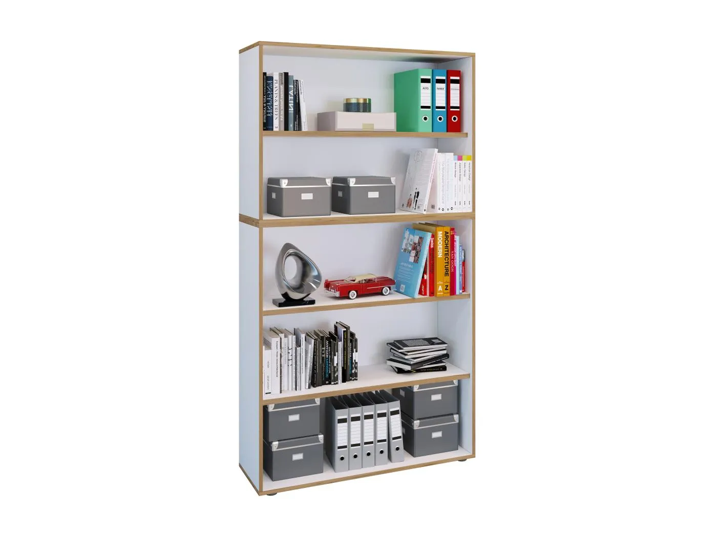 Holz Büro Regal Bücher Ordner Salia 5fach B. 100cm